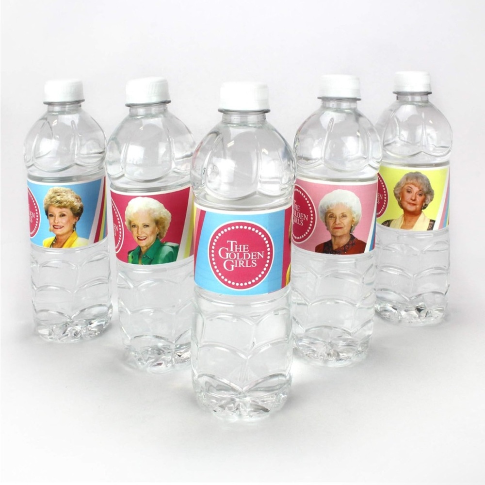 Golden Girls Waterproof Bottle Wraps (Set of 32): Stylish Party Supply Labels